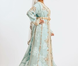 caftans maries caftan mariee bleu ciel2