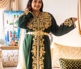 caftans maries caftan vert royal mariee1