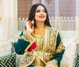 caftans maries caftan vert royal mariee3